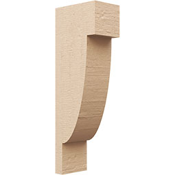 Ekena Millwork - CORUR055X08X24ALPRCPR - Timberthane Faux Wood Corbel, Alpine Style, 5 1/2"W x 8"D x 24"H, Primed Tan