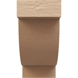Ekena Millwork - CORUR055X10X10ALPRCPR - Timberthane Faux Wood Corbel, Alpine Style, 5 1/2"W x 10"D x 10"H, Primed Tan