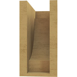 Ekena Millwork - CORUR055X10X10ALPRCPR - Timberthane Faux Wood Corbel, Alpine Style, 5 1/2"W x 10"D x 10"H, Primed Tan