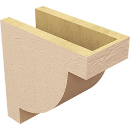 Ekena Millwork - CORUR055X10X10ALPRCPR - Timberthane Faux Wood Corbel, Alpine Style, 5 1/2"W x 10"D x 10"H, Primed Tan