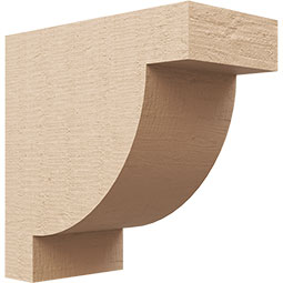 Ekena Millwork - CORUR055X10X10ALPRCPR - Timberthane Faux Wood Corbel, Alpine Style, 5 1/2"W x 10"D x 10"H, Primed Tan