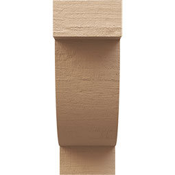 Ekena Millwork - CORUR055X10X14ALPRCPR - Timberthane Faux Wood Corbel, Alpine Style, 5 1/2"W x 10"D x 14"H, Primed Tan