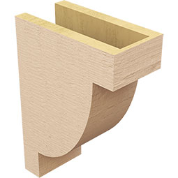 Ekena Millwork - CORUR055X10X14ALPRCPR - Timberthane Faux Wood Corbel, Alpine Style, 5 1/2"W x 10"D x 14"H, Primed Tan