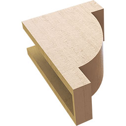 Ekena Millwork - CORUR055X10X14ALPRCPR - Timberthane Faux Wood Corbel, Alpine Style, 5 1/2"W x 10"D x 14"H, Primed Tan