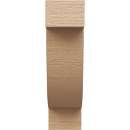 Ekena Millwork - CORUR055X10X18ALPRCPR - Timberthane Faux Wood Corbel, Alpine Style, 5 1/2"W x 10"D x 18"H, Primed Tan