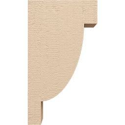 Ekena Millwork - CORUR055X10X18ALPRCPR - Timberthane Faux Wood Corbel, Alpine Style, 5 1/2"W x 10"D x 18"H, Primed Tan