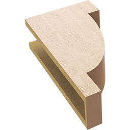 Ekena Millwork - CORUR055X10X18ALPRCPR - Timberthane Faux Wood Corbel, Alpine Style, 5 1/2"W x 10"D x 18"H, Primed Tan