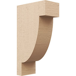 Ekena Millwork - CORUR055X10X18ALPRCPR - Timberthane Faux Wood Corbel, Alpine Style, 5 1/2"W x 10"D x 18"H, Primed Tan