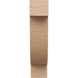Ekena Millwork - CORUR055X10X22ALPRCPR - Timberthane Faux Wood Corbel, Alpine Style, 5 1/2"W x 10"D x 22"H, Primed Tan