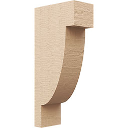 Ekena Millwork - CORUR055X10X22ALPRCPR - Timberthane Faux Wood Corbel, Alpine Style, 5 1/2"W x 10"D x 22"H, Primed Tan
