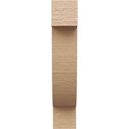 Ekena Millwork - CORUR055X10X26ALPRCPR - Timberthane Faux Wood Corbel, Alpine Style, 5 1/2"W x 10"D x 26"H, Primed Tan