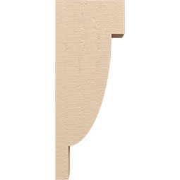 Ekena Millwork - CORUR055X10X26ALPRCPR - Timberthane Faux Wood Corbel, Alpine Style, 5 1/2"W x 10"D x 26"H, Primed Tan