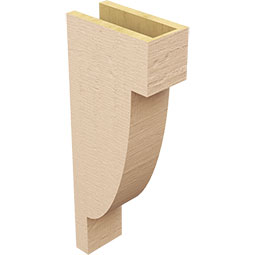 Ekena Millwork - CORUR055X10X26ALPRCPR - Timberthane Faux Wood Corbel, Alpine Style, 5 1/2"W x 10"D x 26"H, Primed Tan