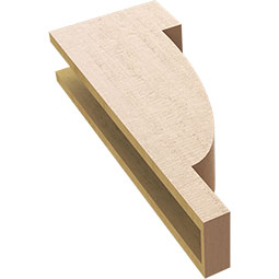 Ekena Millwork - CORUR055X10X26ALPRCPR - Timberthane Faux Wood Corbel, Alpine Style, 5 1/2"W x 10"D x 26"H, Primed Tan
