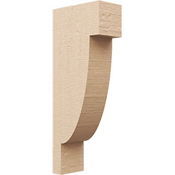 Ekena Millwork - CORUR055X10X26ALPRCPR - Timberthane Faux Wood Corbel, Alpine Style, 5 1/2"W x 10"D x 26"H, Primed Tan