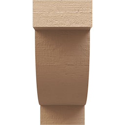 Ekena Millwork - CORUR055X12X12ALPRCPR - Timberthane Faux Wood Corbel, Alpine Style, 5 1/2"W x 12"D x 12"H, Primed Tan