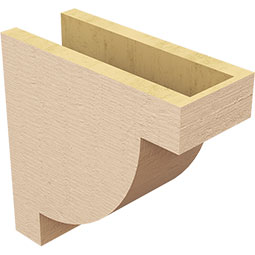 Ekena Millwork - CORUR055X12X12ALPRCPR - Timberthane Faux Wood Corbel, Alpine Style, 5 1/2"W x 12"D x 12"H, Primed Tan