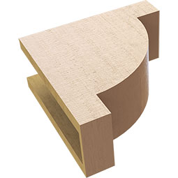 Ekena Millwork - CORUR055X12X12ALPRCPR - Timberthane Faux Wood Corbel, Alpine Style, 5 1/2"W x 12"D x 12"H, Primed Tan