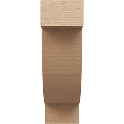 Ekena Millwork - CORUR055X12X16ALPRCPR - Timberthane Faux Wood Corbel, Alpine Style, 5 1/2"W x 12"D x 16"H, Primed Tan