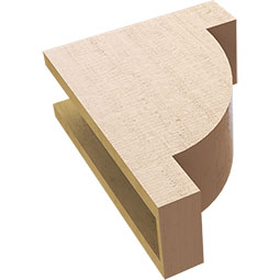Ekena Millwork - CORUR055X12X16ALPRCPR - Timberthane Faux Wood Corbel, Alpine Style, 5 1/2"W x 12"D x 16"H, Primed Tan