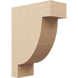 Ekena Millwork - CORUR055X12X16ALPRCPR - Timberthane Faux Wood Corbel, Alpine Style, 5 1/2"W x 12"D x 16"H, Primed Tan