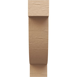 Ekena Millwork - CORUR055X12X20ALPRCPR - Timberthane Faux Wood Corbel, Alpine Style, 5 1/2"W x 12"D x 20"H, Primed Tan