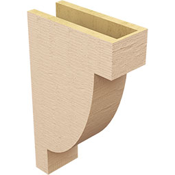 Ekena Millwork - CORUR055X12X20ALPRCPR - Timberthane Faux Wood Corbel, Alpine Style, 5 1/2"W x 12"D x 20"H, Primed Tan