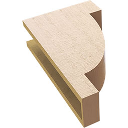 Ekena Millwork - CORUR055X12X20ALPRCPR - Timberthane Faux Wood Corbel, Alpine Style, 5 1/2"W x 12"D x 20"H, Primed Tan
