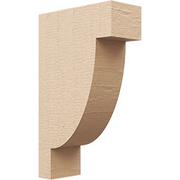 Ekena Millwork - CORUR055X12X20ALPRCPR - Timberthane Faux Wood Corbel, Alpine Style, 5 1/2"W x 12"D x 20"H, Primed Tan