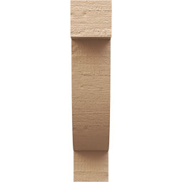 Ekena Millwork - CORUR055X12X24ALPRCPR - Timberthane Faux Wood Corbel, Alpine Style, 5 1/2"W x 12"D x 24"H, Primed Tan