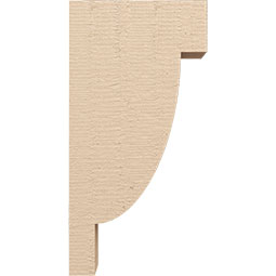 Ekena Millwork - CORUR055X12X24ALPRCPR - Timberthane Faux Wood Corbel, Alpine Style, 5 1/2"W x 12"D x 24"H, Primed Tan