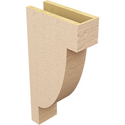 Ekena Millwork - CORUR055X12X24ALPRCPR - Timberthane Faux Wood Corbel, Alpine Style, 5 1/2"W x 12"D x 24"H, Primed Tan