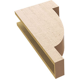 Ekena Millwork - CORUR055X12X24ALPRCPR - Timberthane Faux Wood Corbel, Alpine Style, 5 1/2"W x 12"D x 24"H, Primed Tan