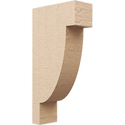 Ekena Millwork - CORUR055X12X24ALPRCPR - Timberthane Faux Wood Corbel, Alpine Style, 5 1/2"W x 12"D x 24"H, Primed Tan