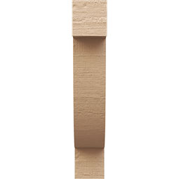 Ekena Millwork - CORUR055X12X28ALPRCPR - Timberthane Faux Wood Corbel, Alpine Style, 5 1/2"W x 12"D x 28"H, Primed Tan