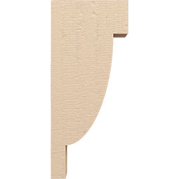 Ekena Millwork - CORUR055X12X28ALPRCPR - Timberthane Faux Wood Corbel, Alpine Style, 5 1/2"W x 12"D x 28"H, Primed Tan