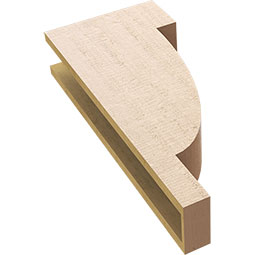 Ekena Millwork - CORUR055X12X28ALPRCPR - Timberthane Faux Wood Corbel, Alpine Style, 5 1/2"W x 12"D x 28"H, Primed Tan