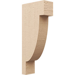 Ekena Millwork - CORUR055X12X28ALPRCPR - Timberthane Faux Wood Corbel, Alpine Style, 5 1/2"W x 12"D x 28"H, Primed Tan