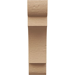 Ekena Millwork - CORUR035X06X14NEBRCPR - Timberthane Faux Wood Corbel, New Brighton Style, 3 1/2"W x 6"D x 14"H, Primed Tan