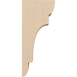 Ekena Millwork - CORUR035X06X14NEBRCPR - Timberthane Faux Wood Corbel, New Brighton Style, 3 1/2"W x 6"D x 14"H, Primed Tan