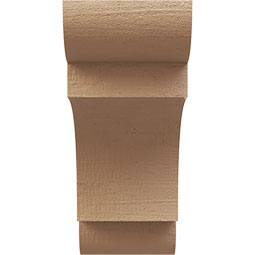 Ekena Millwork - CORUR035X08X08NEBRCPR - Timberthane Faux Wood Corbel, New Brighton Style, 3 1/2"W x 8"D x 8"H, Primed Tan