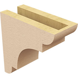 Ekena Millwork - CORUR035X08X08NEBRCPR - Timberthane Faux Wood Corbel, New Brighton Style, 3 1/2"W x 8"D x 8"H, Primed Tan