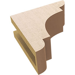 Ekena Millwork - CORUR035X08X08NEBRCPR - Timberthane Faux Wood Corbel, New Brighton Style, 3 1/2"W x 8"D x 8"H, Primed Tan