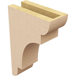 Ekena Millwork - CORUR035X08X12NEBRCPR - Timberthane Faux Wood Corbel, New Brighton Style, 3 1/2"W x 8"D x 12"H, Primed Tan