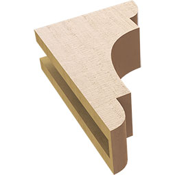 Ekena Millwork - CORUR035X08X12NEBRCPR - Timberthane Faux Wood Corbel, New Brighton Style, 3 1/2"W x 8"D x 12"H, Primed Tan