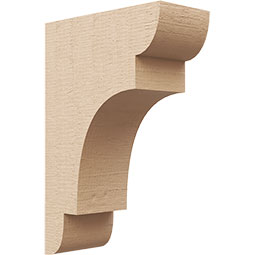 Ekena Millwork - CORUR035X08X12NEBRCPR - Timberthane Faux Wood Corbel, New Brighton Style, 3 1/2"W x 8"D x 12"H, Primed Tan