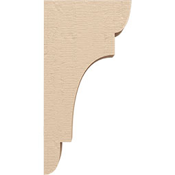 Ekena Millwork - CORUR035X08X16NEBRCPR - Timberthane Faux Wood Corbel, New Brighton Style, 3 1/2"W x 8"D x 16"H, Primed Tan