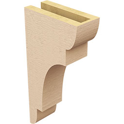 Ekena Millwork - CORUR035X08X16NEBRCPR - Timberthane Faux Wood Corbel, New Brighton Style, 3 1/2"W x 8"D x 16"H, Primed Tan