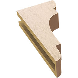 Ekena Millwork - CORUR035X08X16NEBRCPR - Timberthane Faux Wood Corbel, New Brighton Style, 3 1/2"W x 8"D x 16"H, Primed Tan
