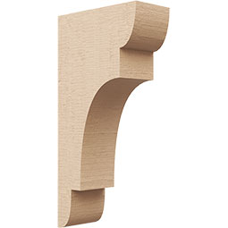 Ekena Millwork - CORUR035X08X16NEBRCPR - Timberthane Faux Wood Corbel, New Brighton Style, 3 1/2"W x 8"D x 16"H, Primed Tan